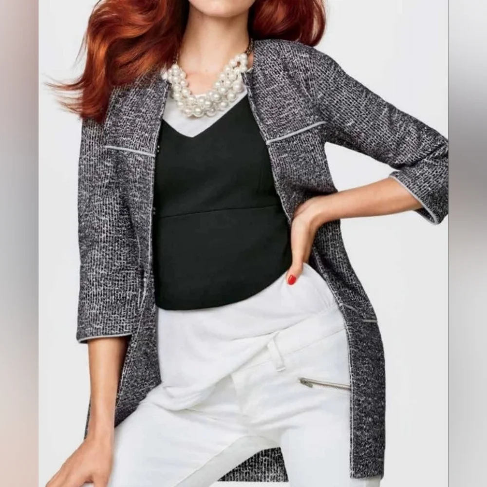 Cabi | Tweed Knit‎ Longline Blazer Jacket